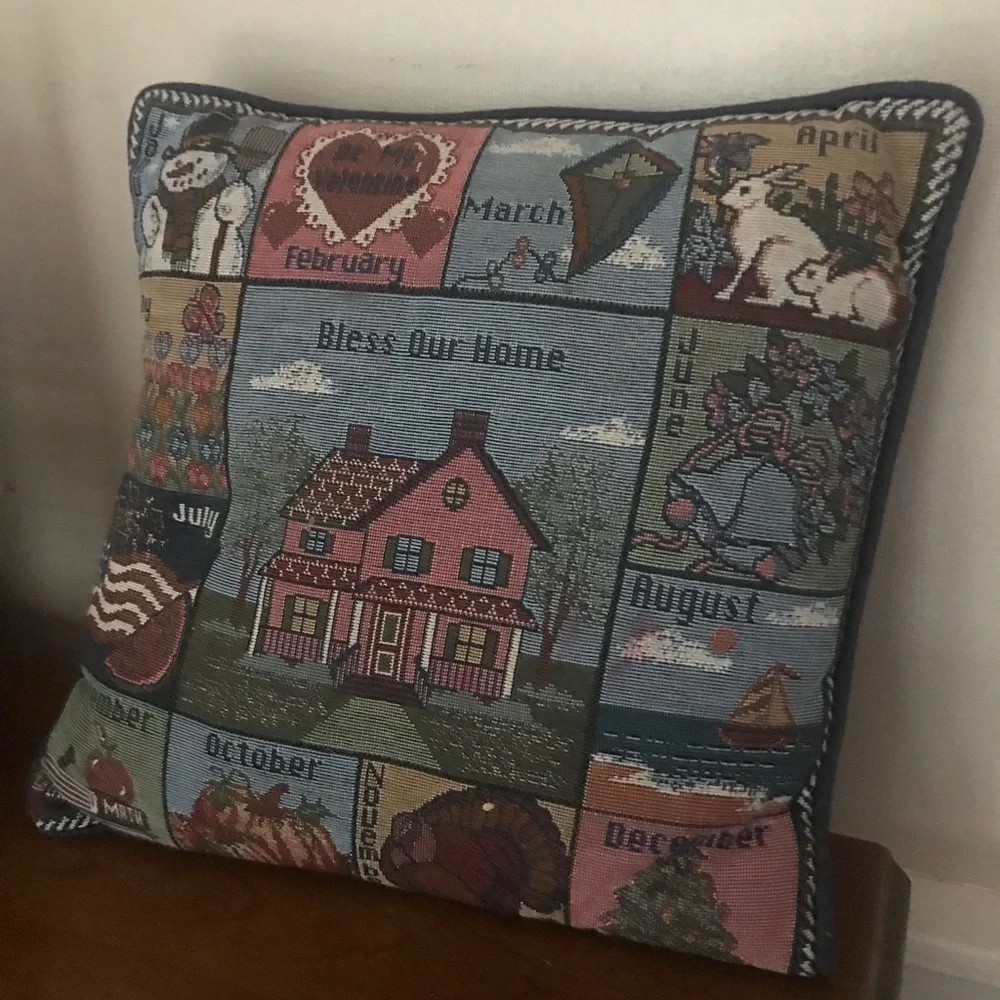 Rare Vintage Bless this Home Decoration Pillow